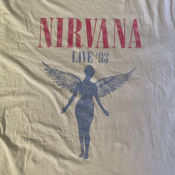 Nirvana Live 93 White Short Sleeve T-Shirt Unisex Size XL - Picture 2 of 7